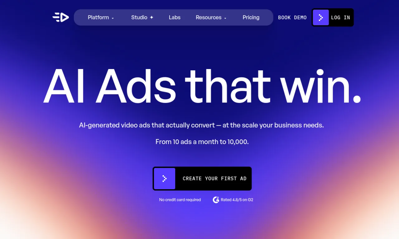 Screenshot of Creatify website
