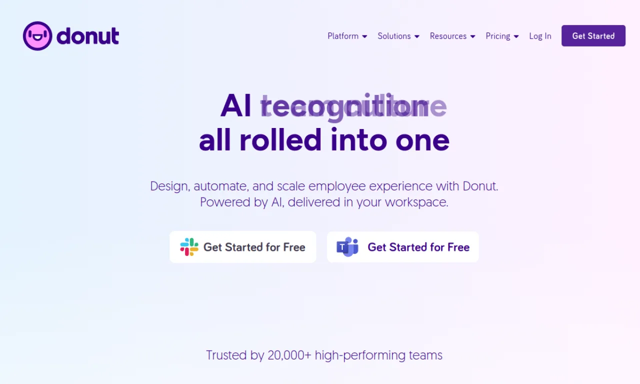 Screenshot of Slack Workflow / Donut website