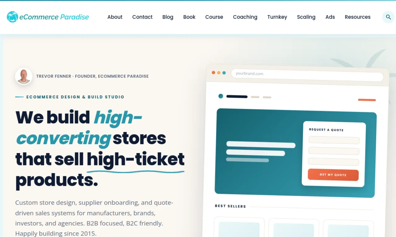 Screenshot of Ecommerceptech website