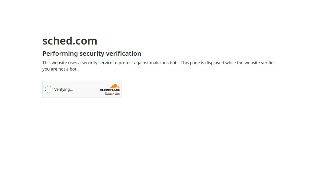 Screenshot of Sched website