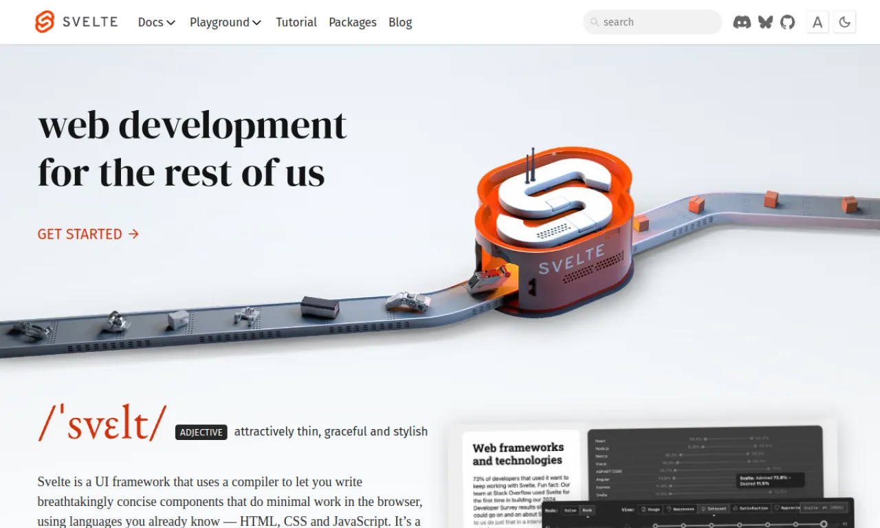 Screenshot of SvelteKit website