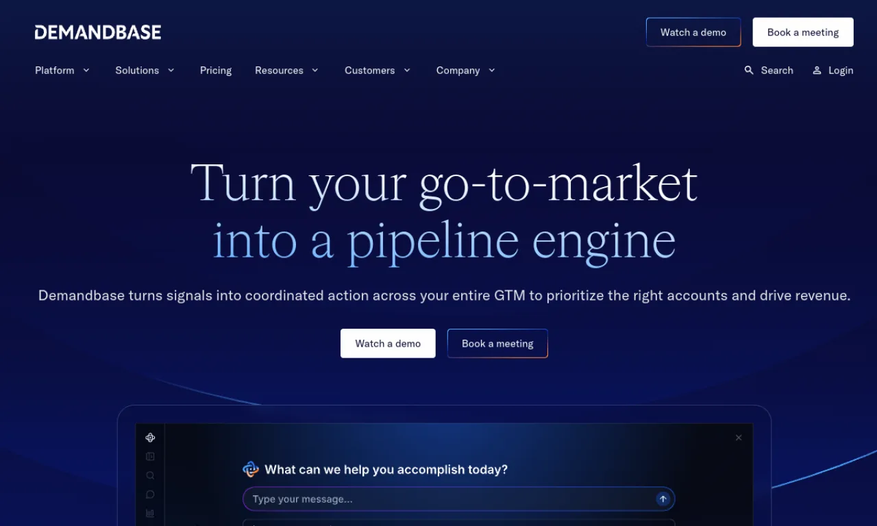Screenshot of Demandbase Orchestration website