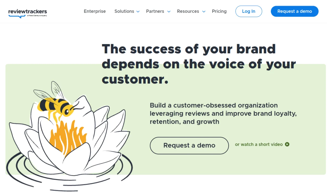 Screenshot of ReviewTrackers website