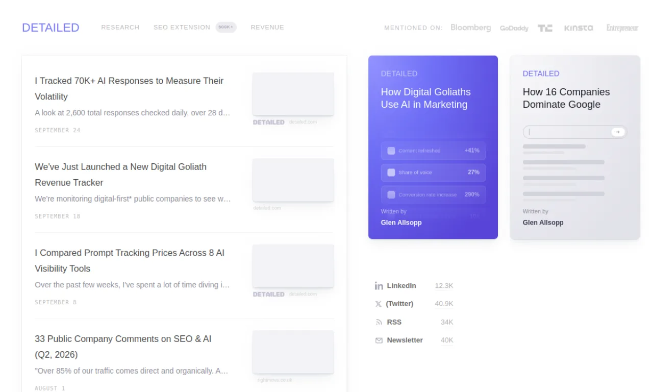 Screenshot of Detailed SEO Extension website