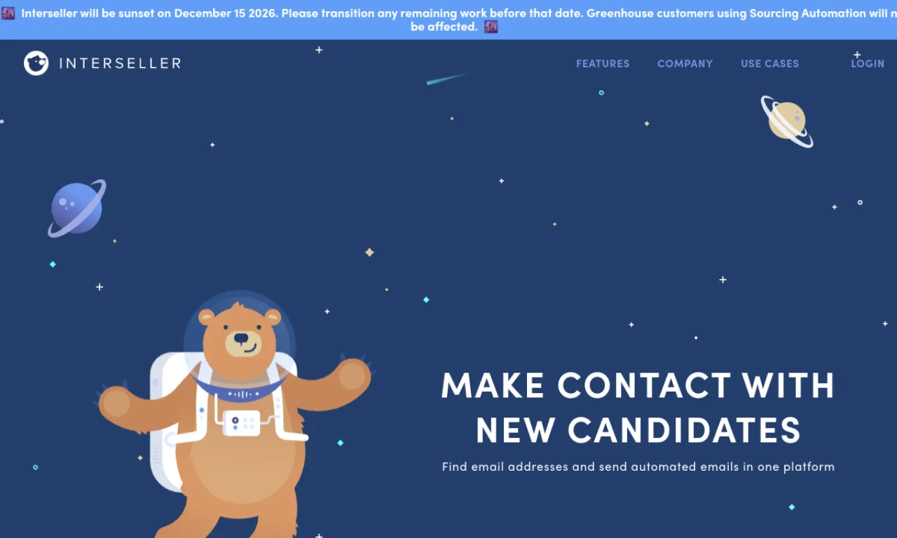 Screenshot of Interseller (Paradox) website