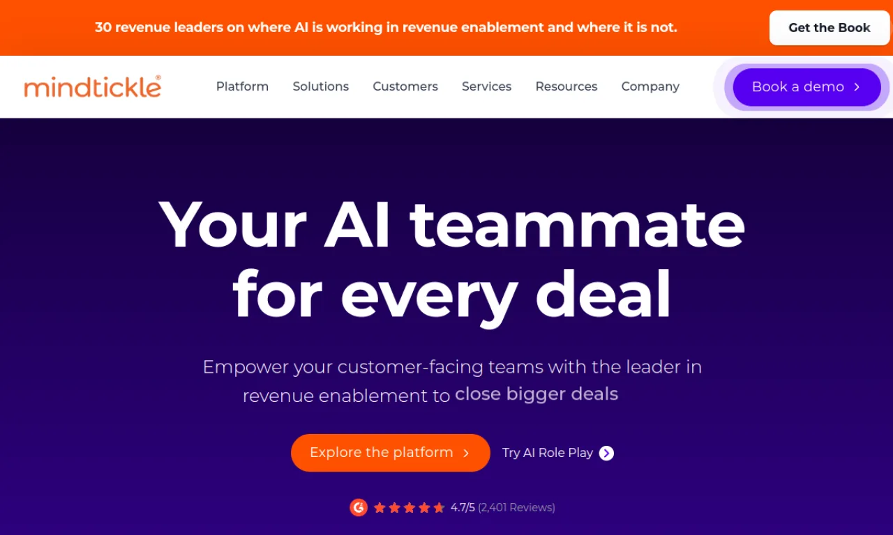 Screenshot of Mindtickle Call AI website