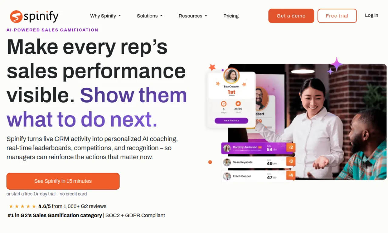 Screenshot of Spinify website