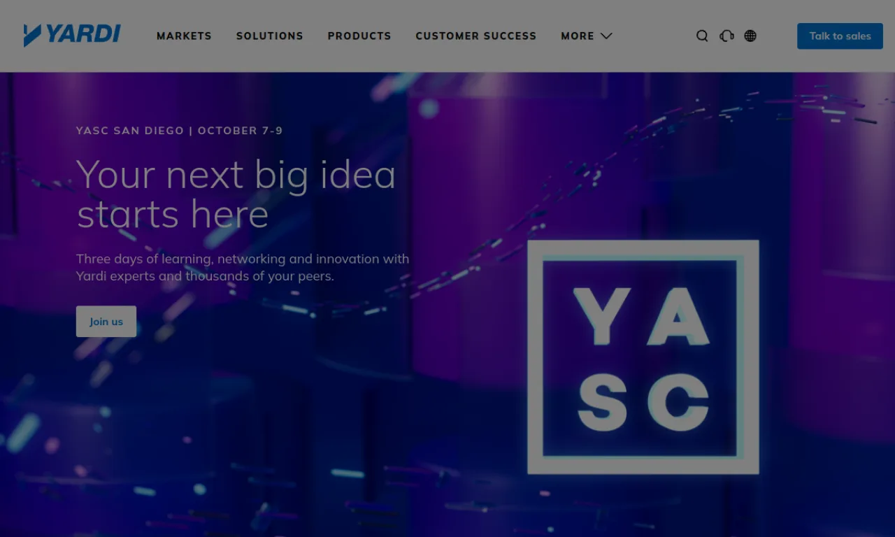 Screenshot of Yardi Voyager website
