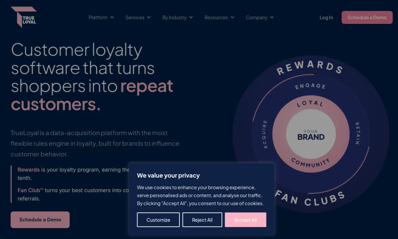 Screenshot of Zinrelo website