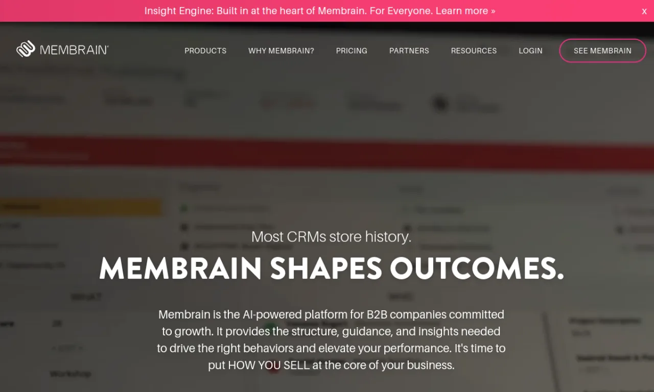 Screenshot of Membrain website