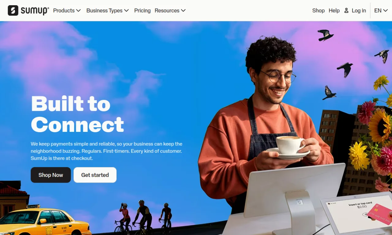 Screenshot of SumUp website