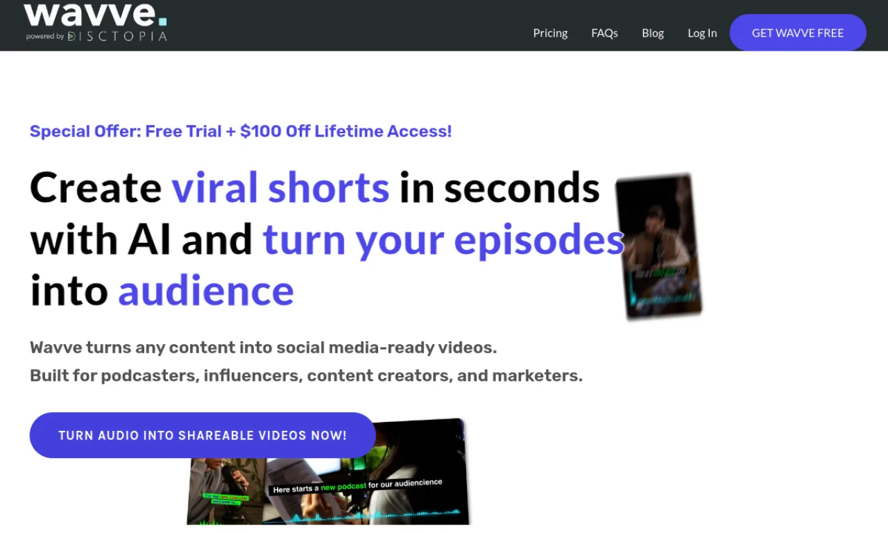 Screenshot of Wavve website
