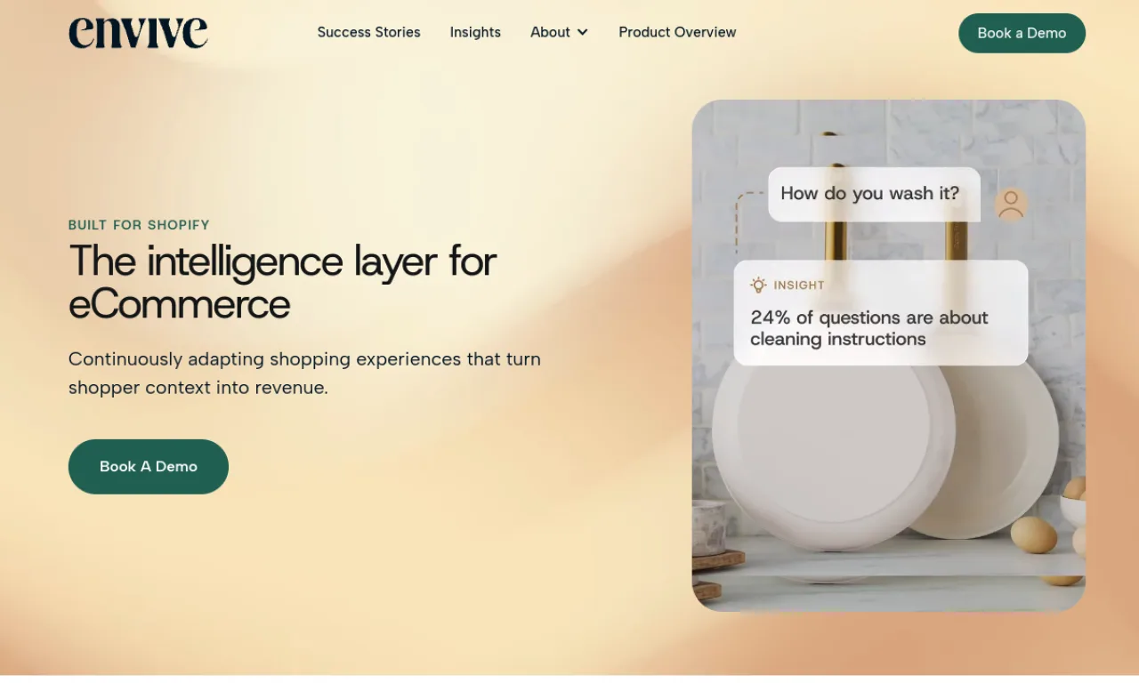 Screenshot of Envive website