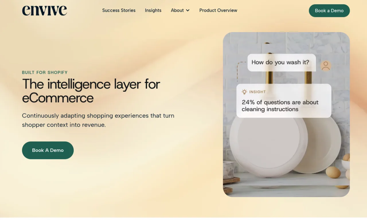 Screenshot of Envive website
