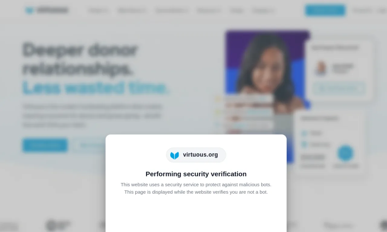 Screenshot of Virtuous website