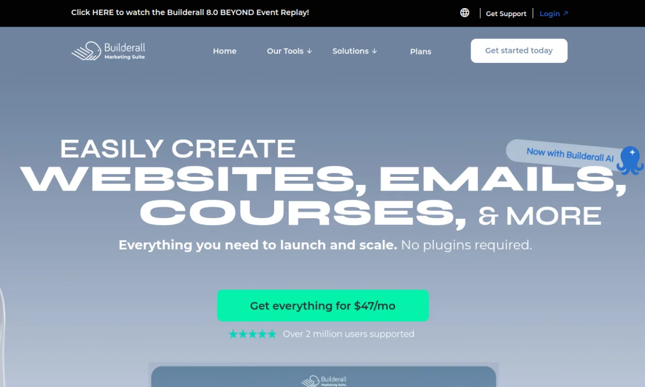 Screenshot of Builderall website