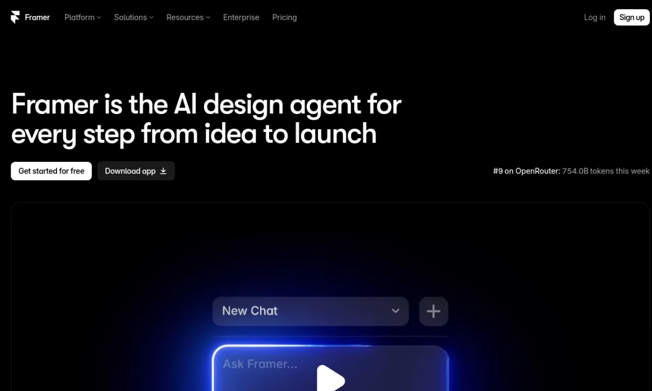 Screenshot of Framer Sites website