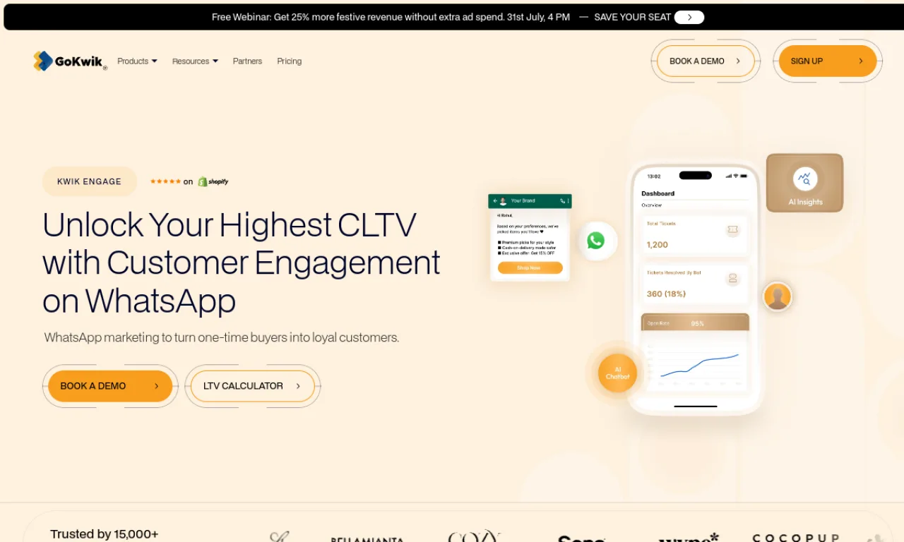 Screenshot of GoKwik website