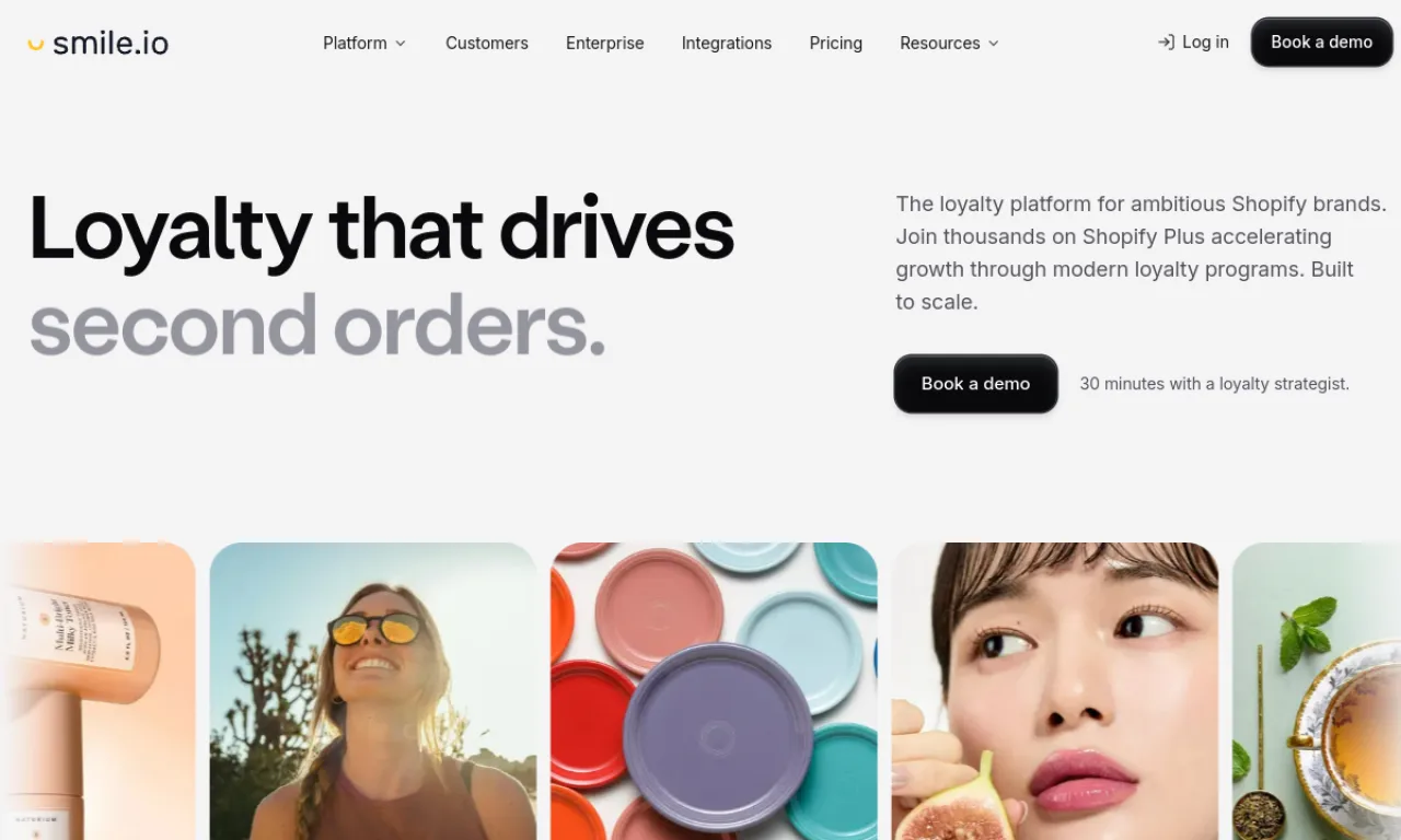 Screenshot of Smile.io website
