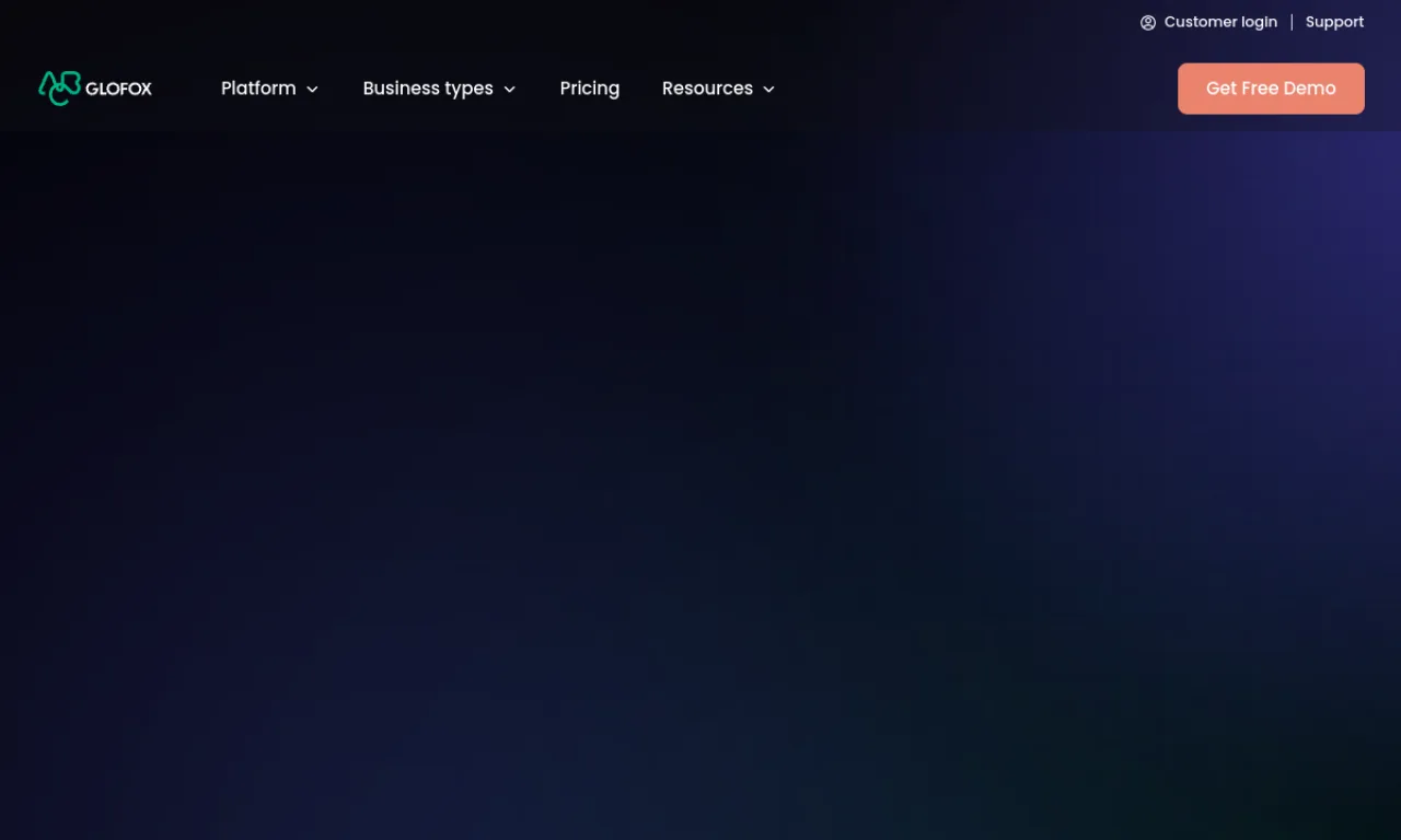 Screenshot of Glofox website