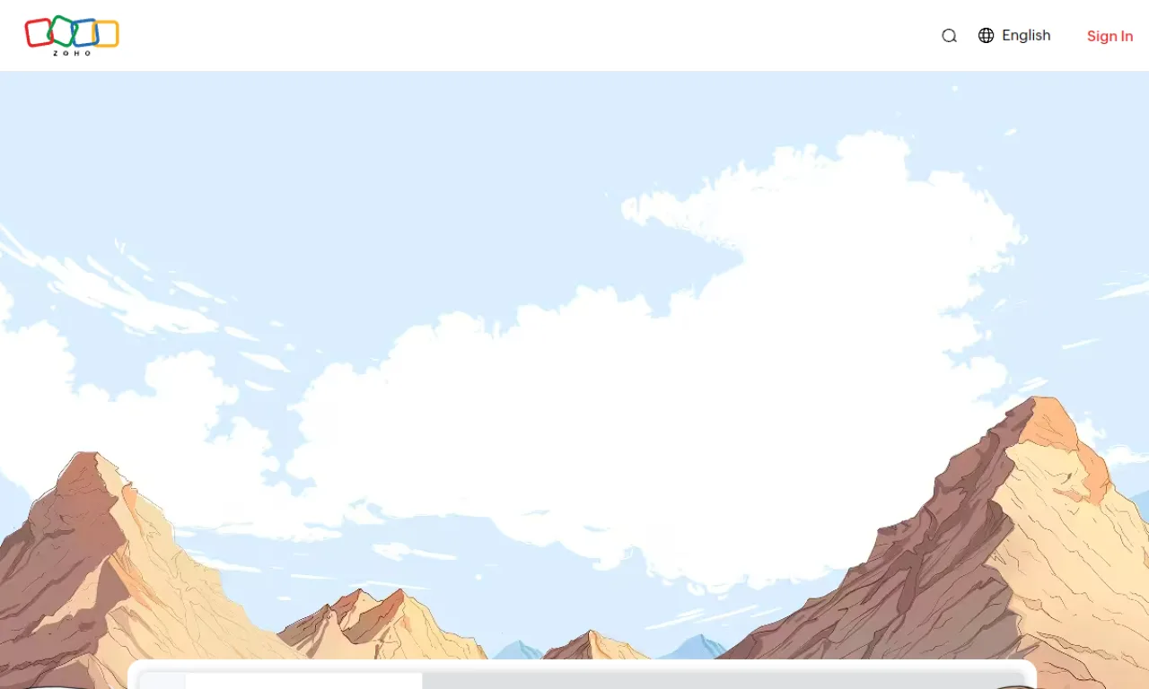 Screenshot of Zoho Desk website