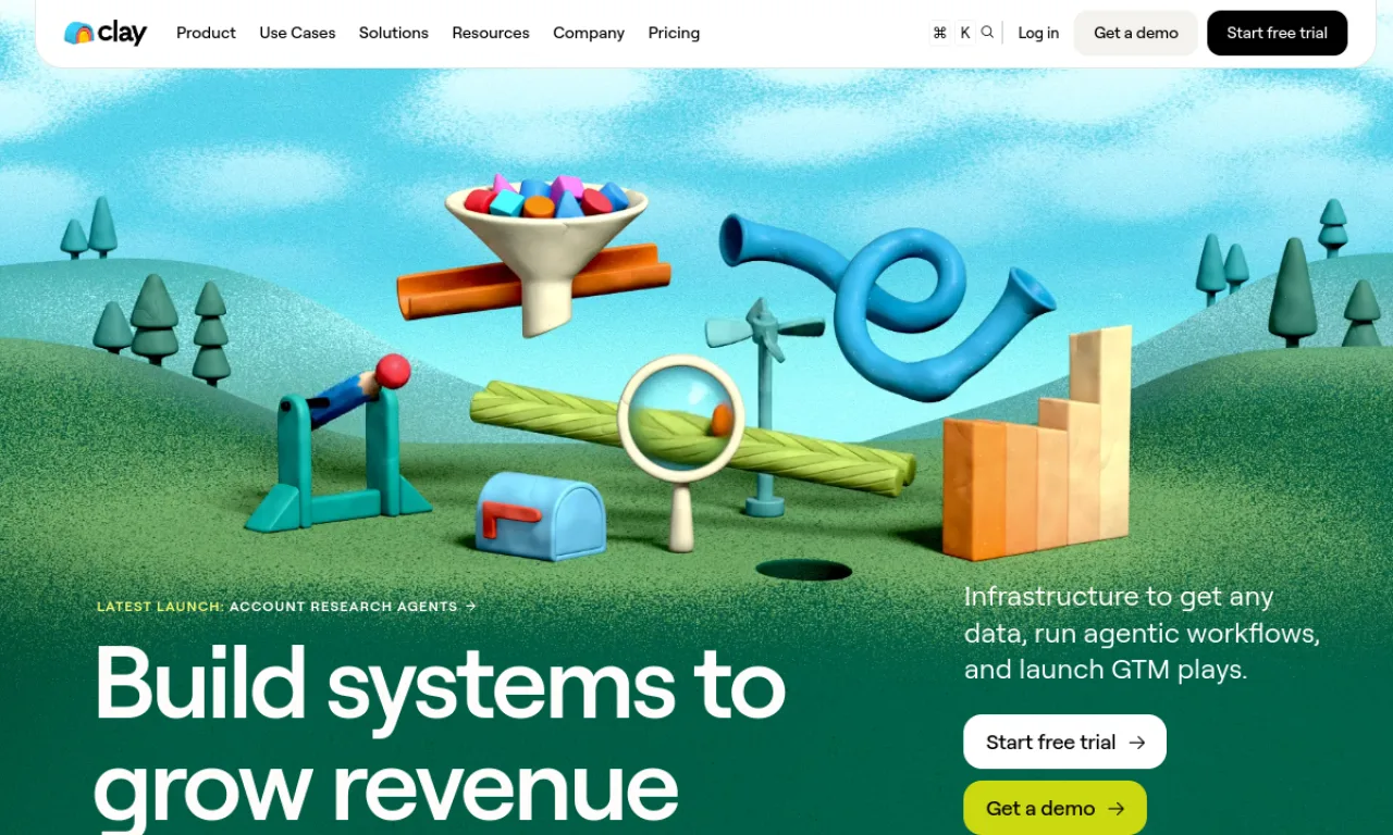Screenshot of Clay Enterprise website