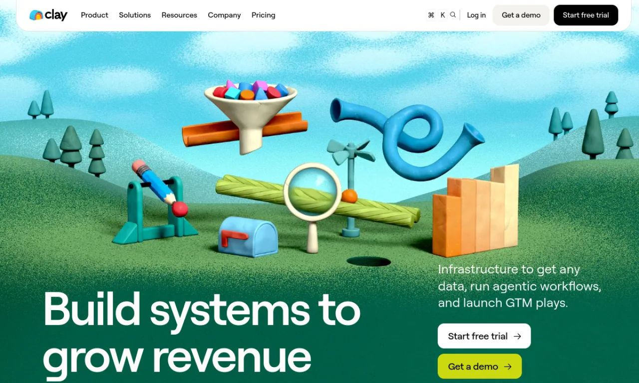Screenshot of Clay Enterprise website