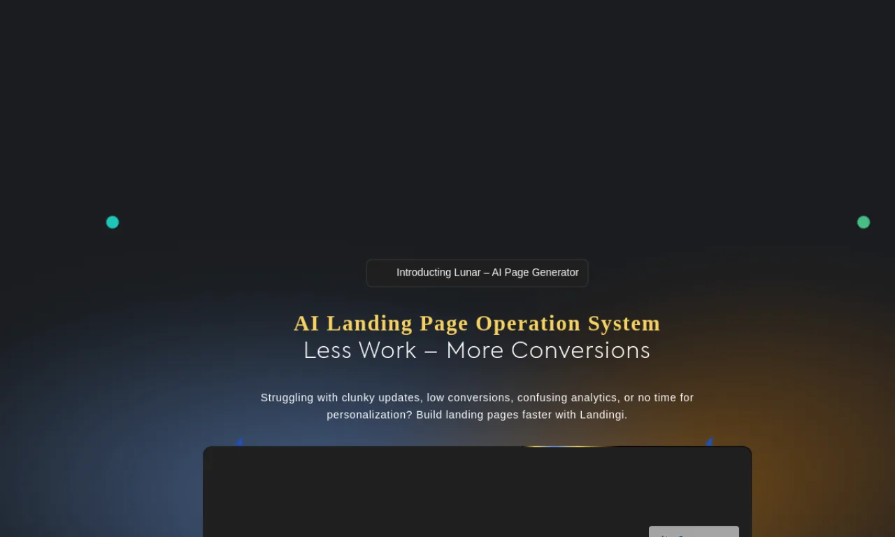 Screenshot of Landingi website