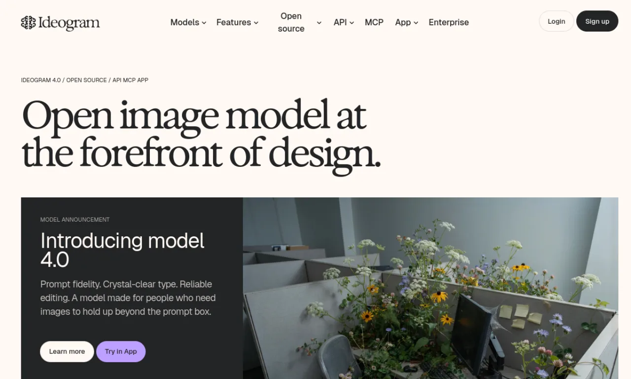 Screenshot of Ideogram website