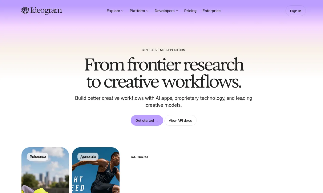 Screenshot of Ideogram website