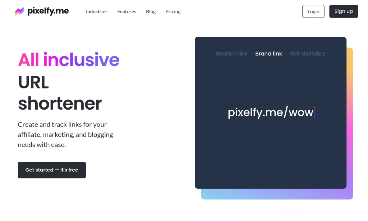 Screenshot of Pixelfy website