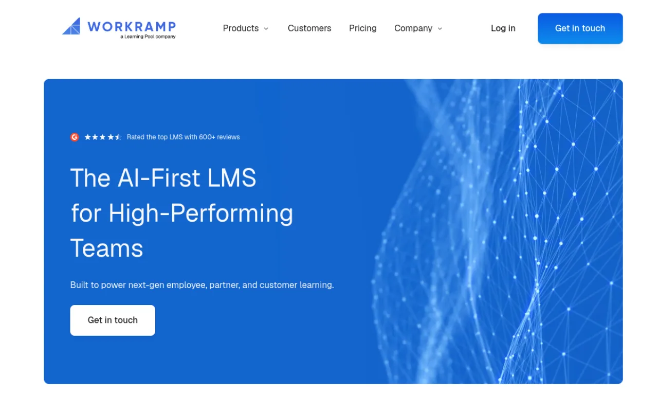 Screenshot of WorkRamp website
