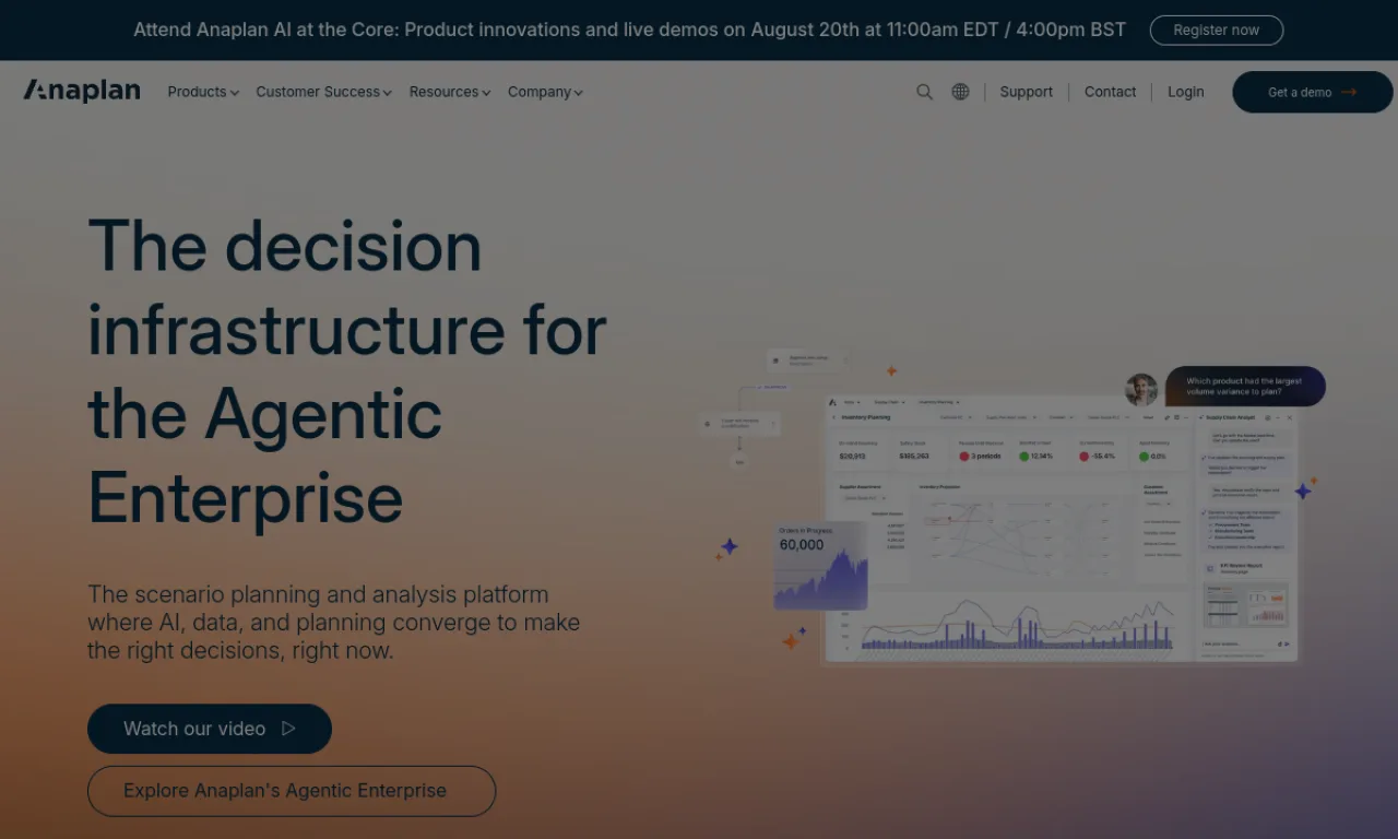 Screenshot of Anaplan Incentive website