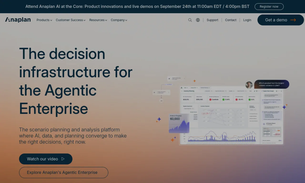 Screenshot of Anaplan Incentive website