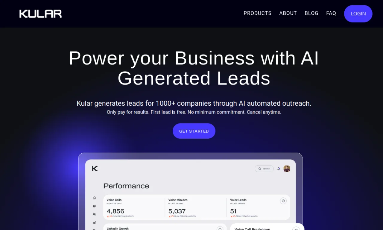 Screenshot of Kular website