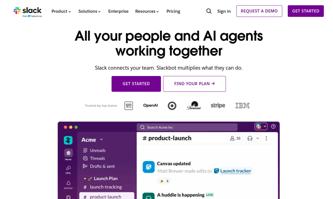 Screenshot of Slack Communities website