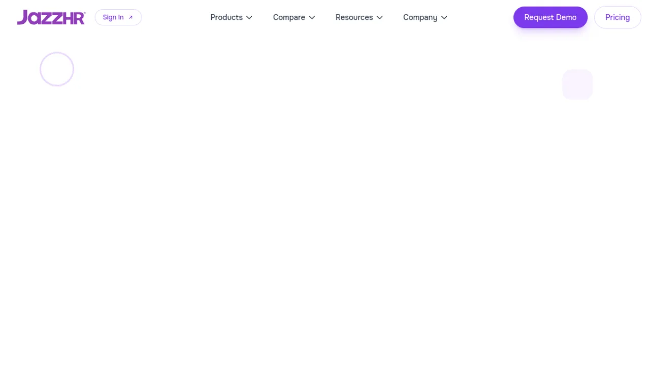 Screenshot of JazzHR website