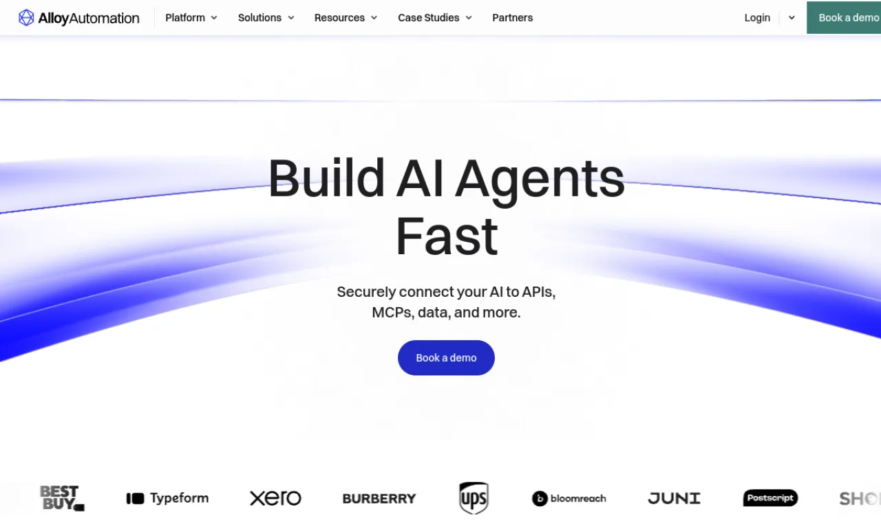 Screenshot of Alloy Automation website