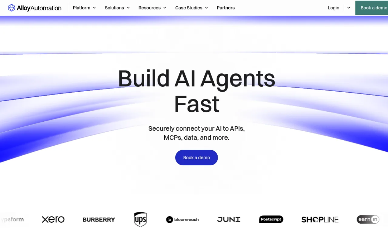 Screenshot of Alloy Automation website