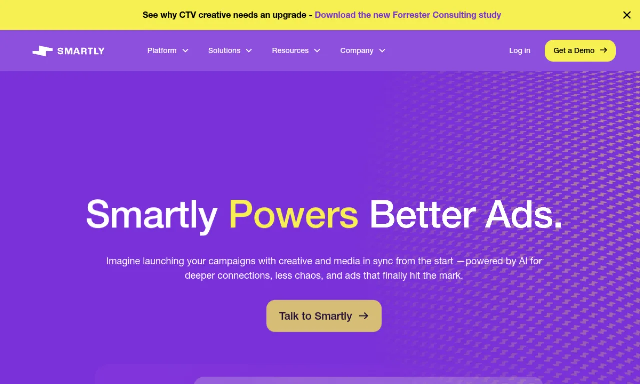 Screenshot of Smartly.io website