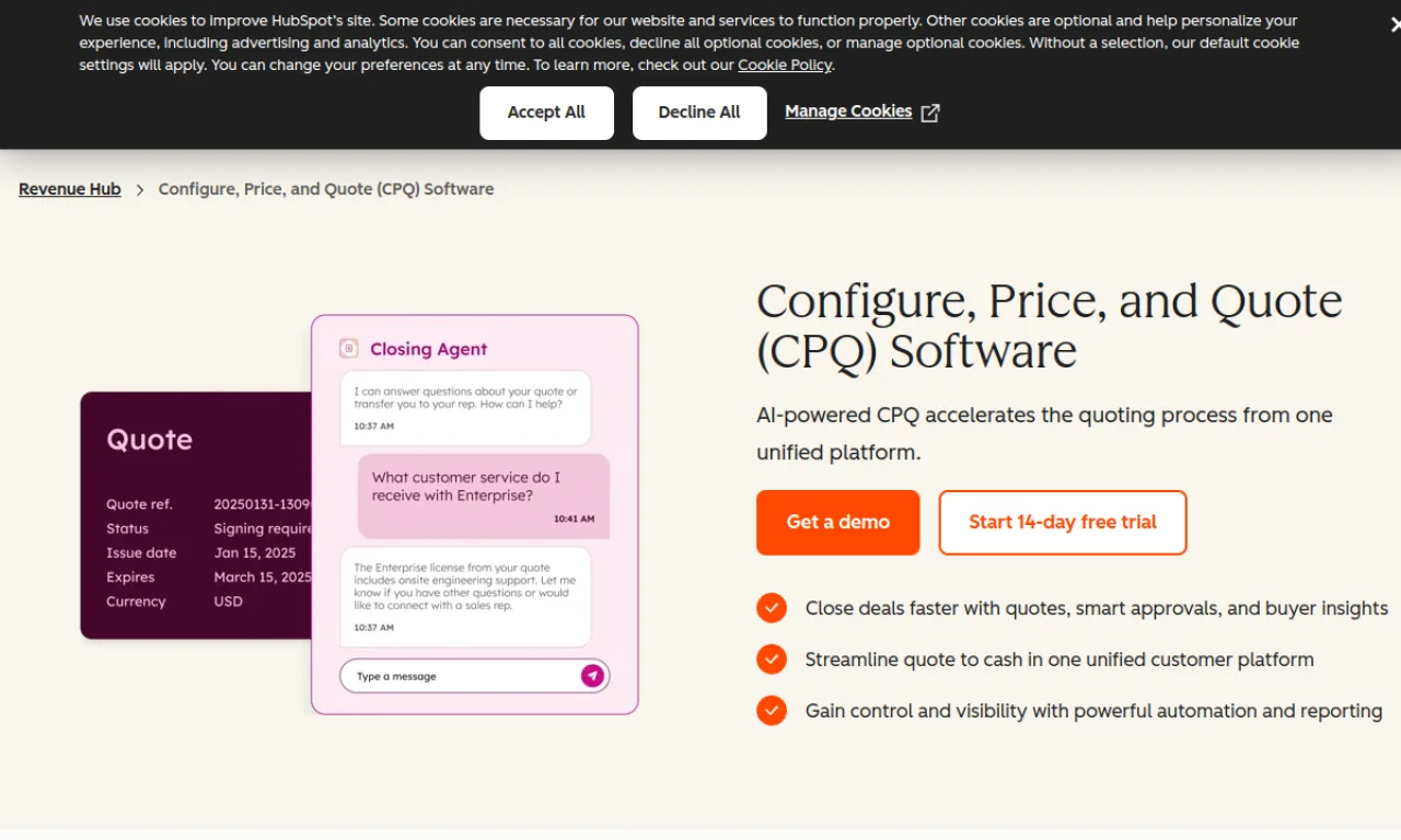 Screenshot of Cacheflow website