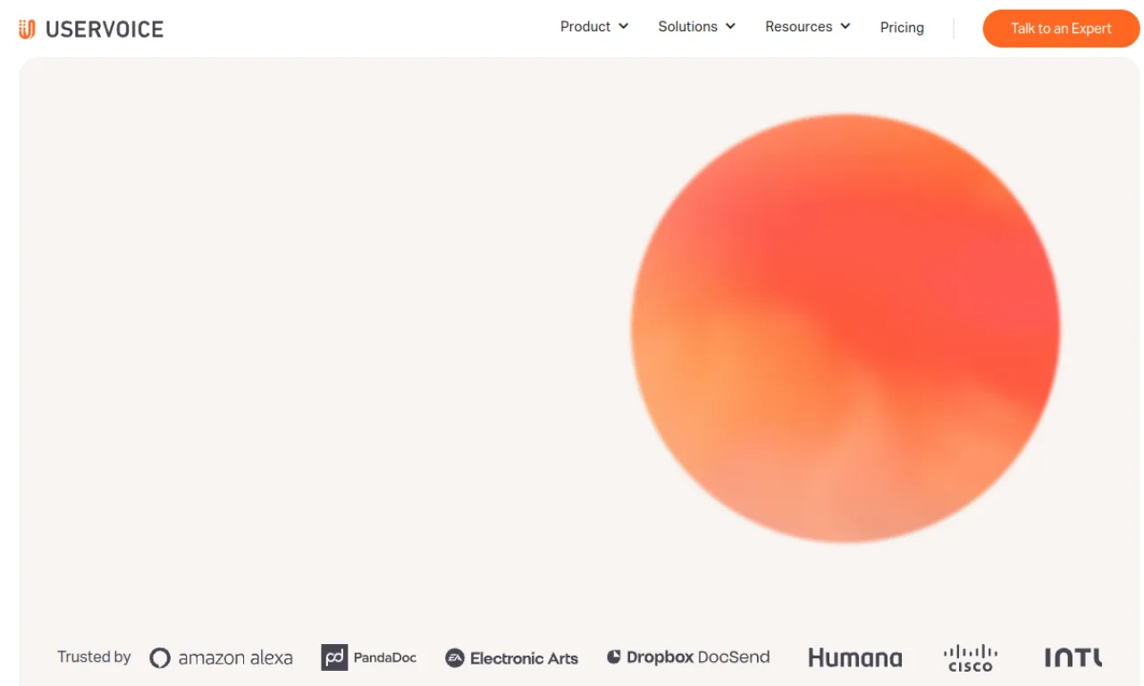 Screenshot of UserVoice (advocacy) website