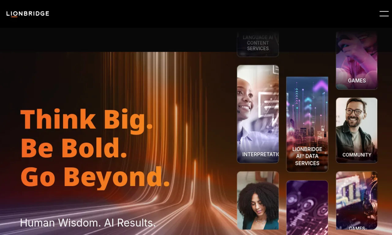 Screenshot of Lionbridge website