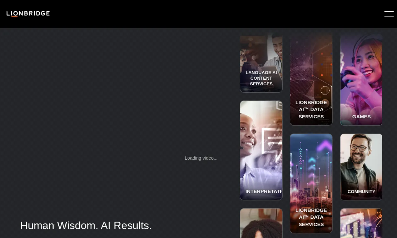 Screenshot of Lionbridge website