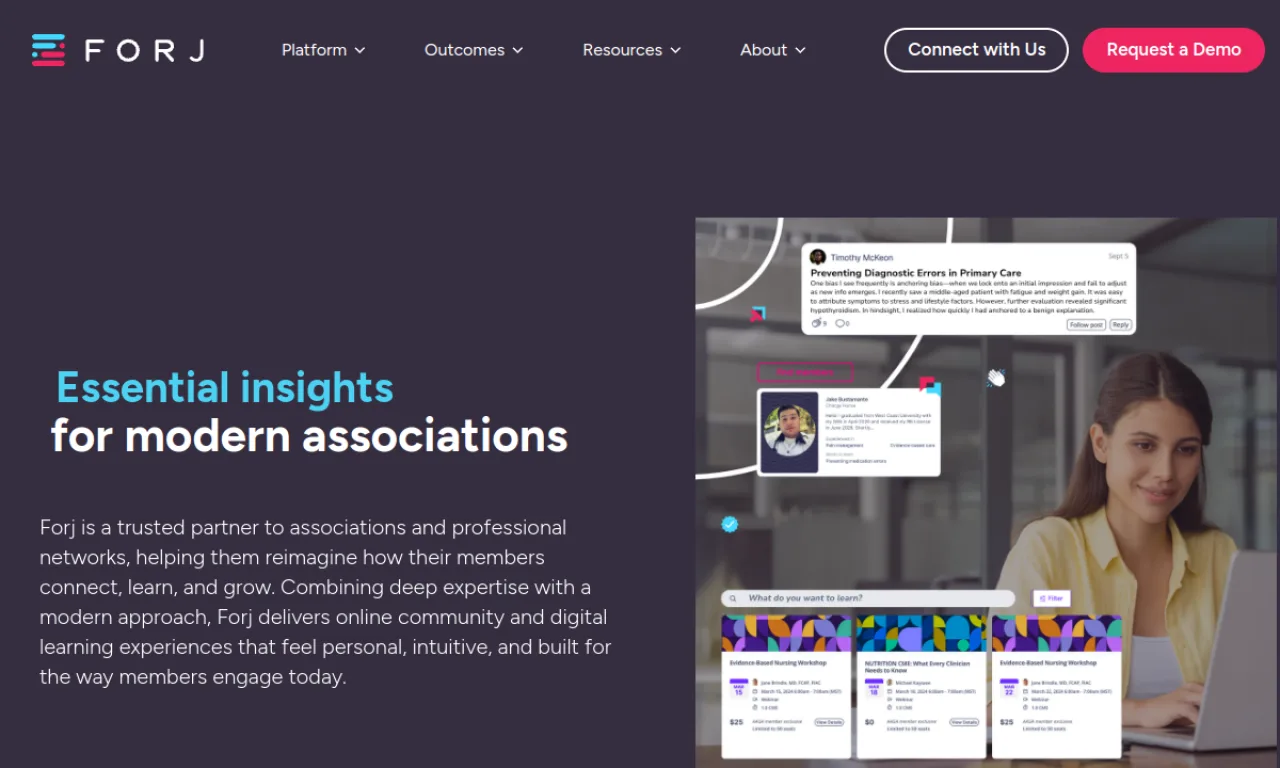 Screenshot of Forj (formerly Mobilize/CMX) website