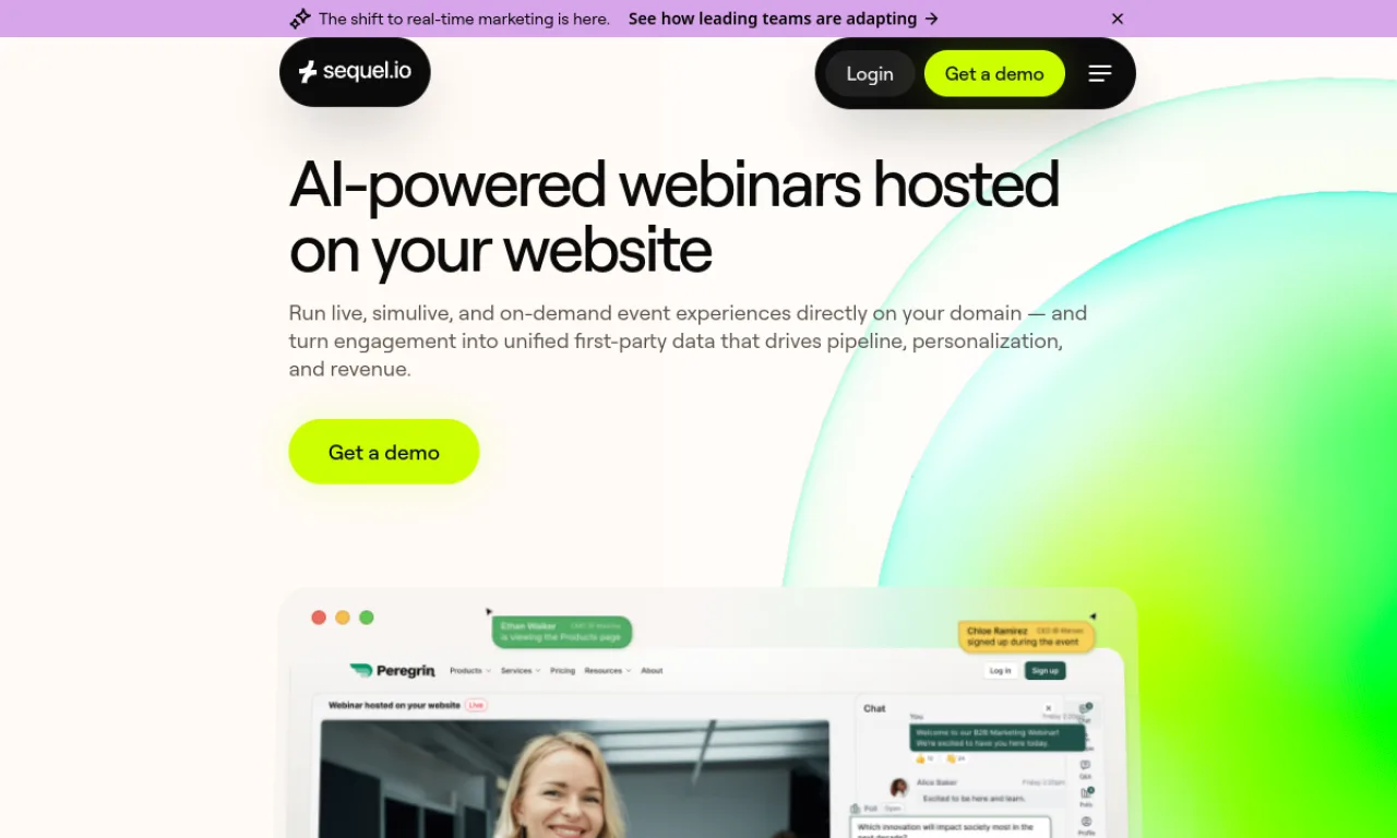 Screenshot of Sequel.io website