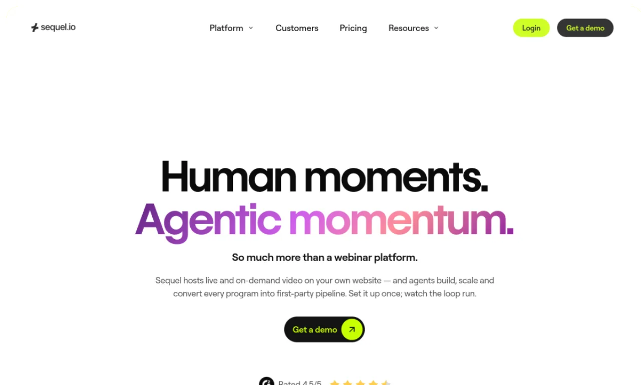Screenshot of Sequel.io website