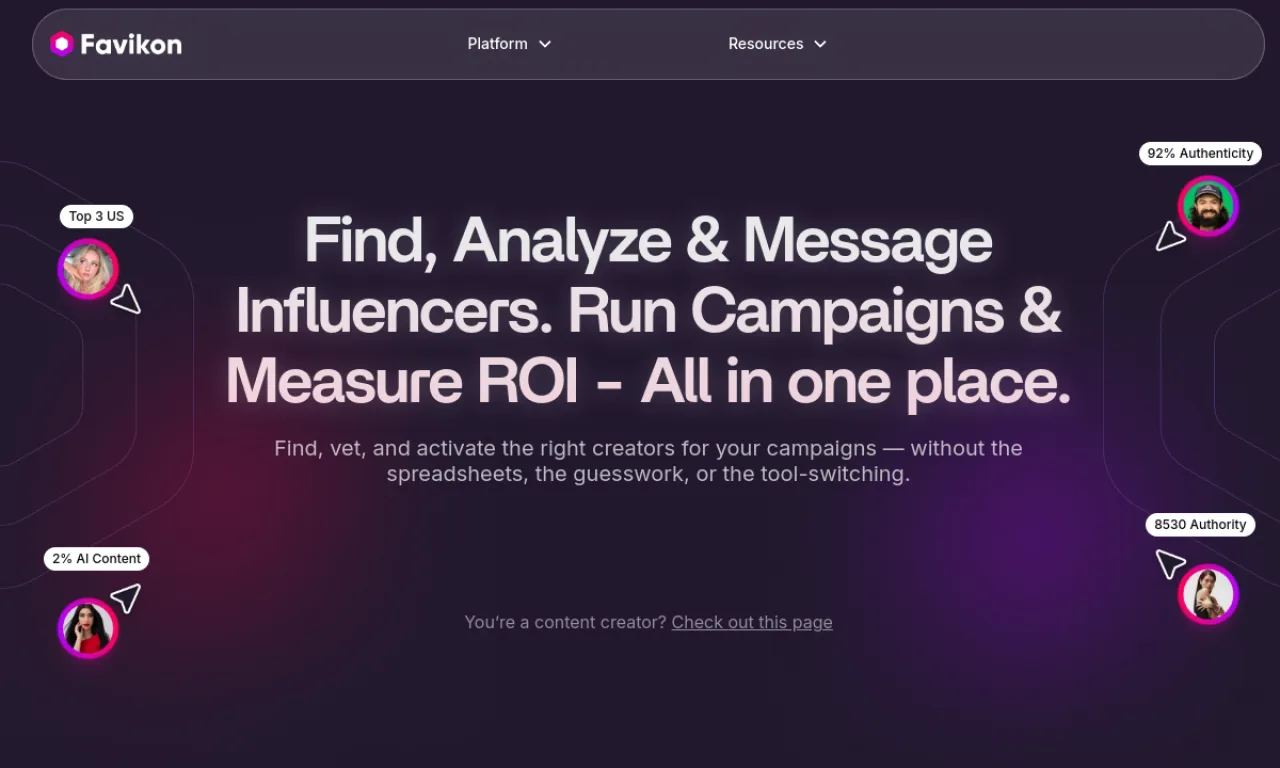Screenshot of Favikon website