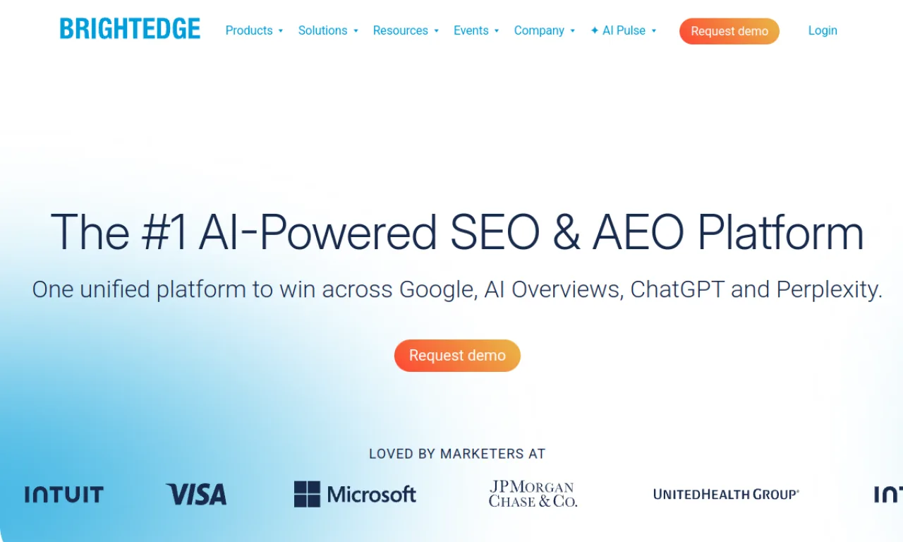 Screenshot of BrightEdge website