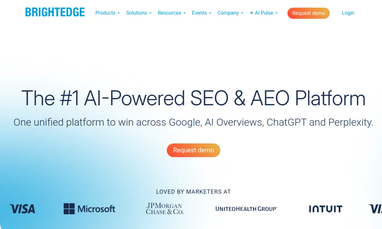 Screenshot of BrightEdge website